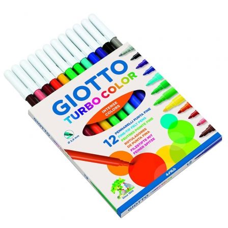 Giotto Turbo Color Estuche de 12 Rotuladores Surtidos
